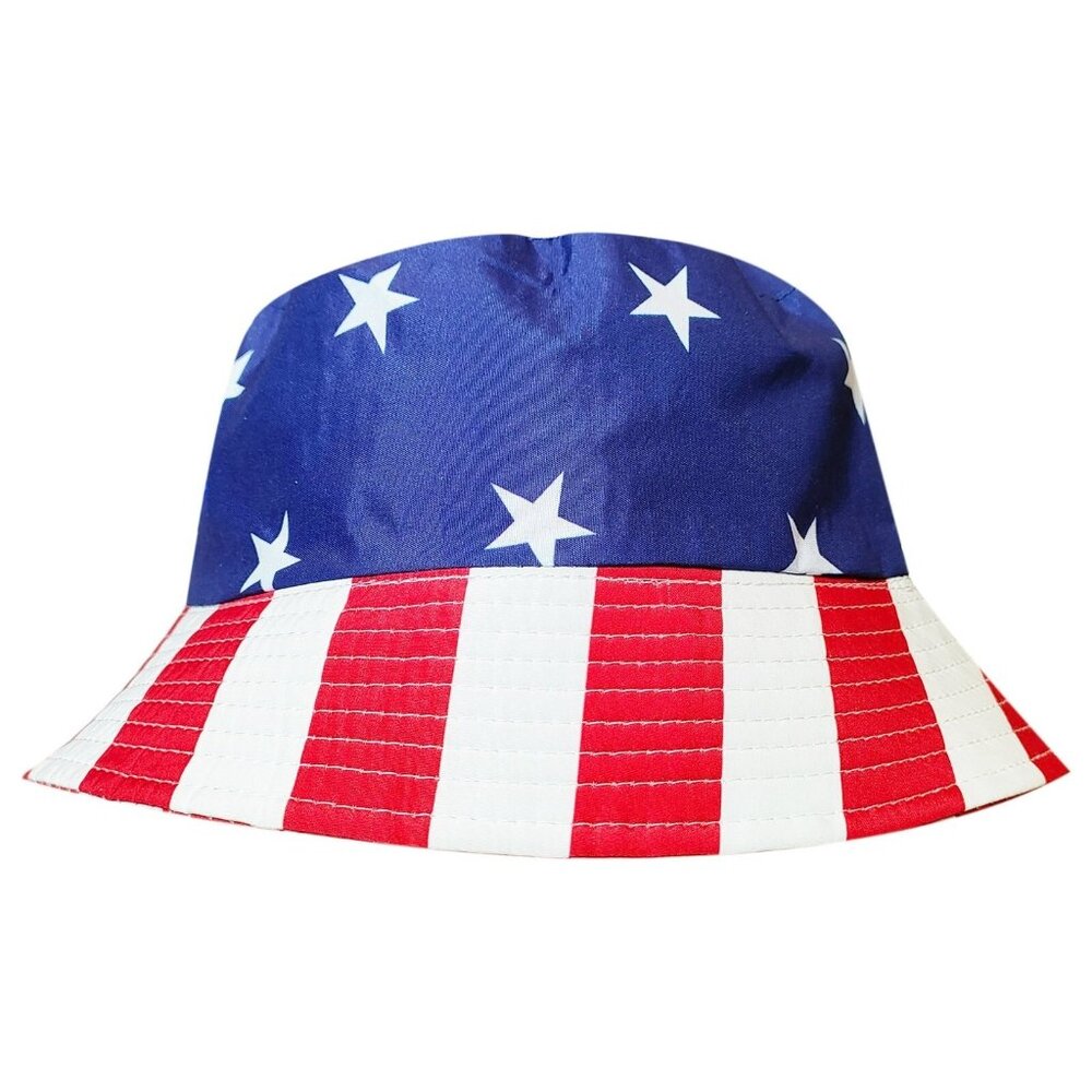 Way To Celebrate Patriotic Stars & Stripes Bucket Hat Freedom Unisex Adult OS